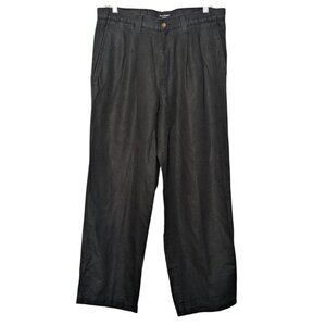 Dockers Khakis Men’s Linen Cotton Chinos, Black, 32" Waist, Relaxed Fit, Vintage